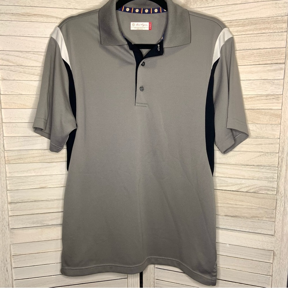 Ben Hogan Mens Neutral Gray Short Sleeve Polo Shirt Business Casual Small